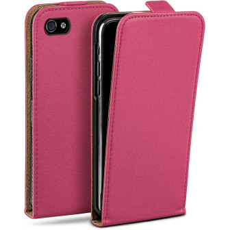 moex moex Flip Case iPhone 4S Klapphülle Leder Optik – Berry-Fuchsia