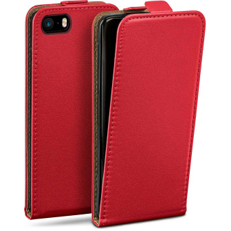 moex moex Flip Case iPhone 5 Klapphülle Leder Optik – Blazing-Red