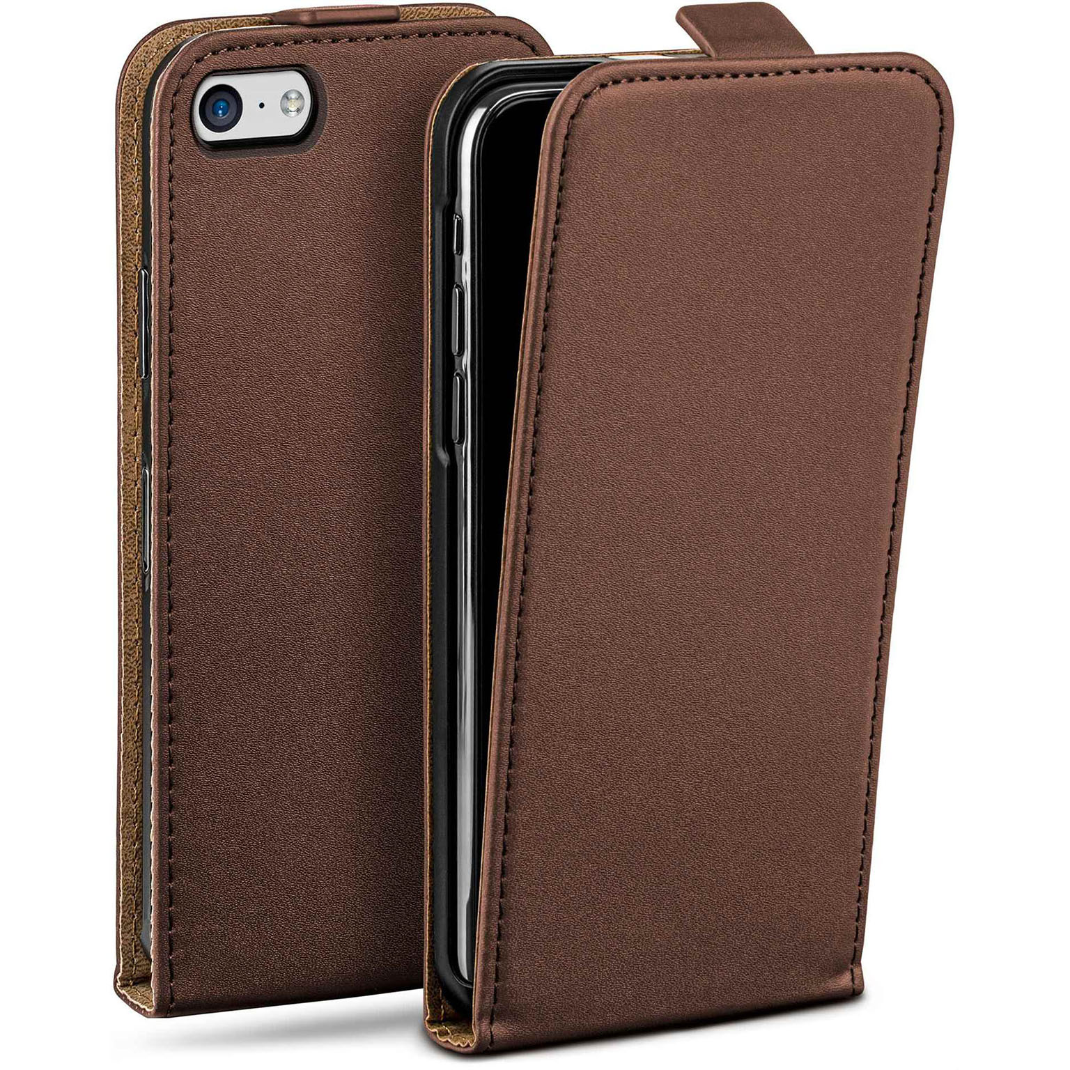 moex Flip Case iPhone 5c Klapphülle Leder Optik Hauptbild