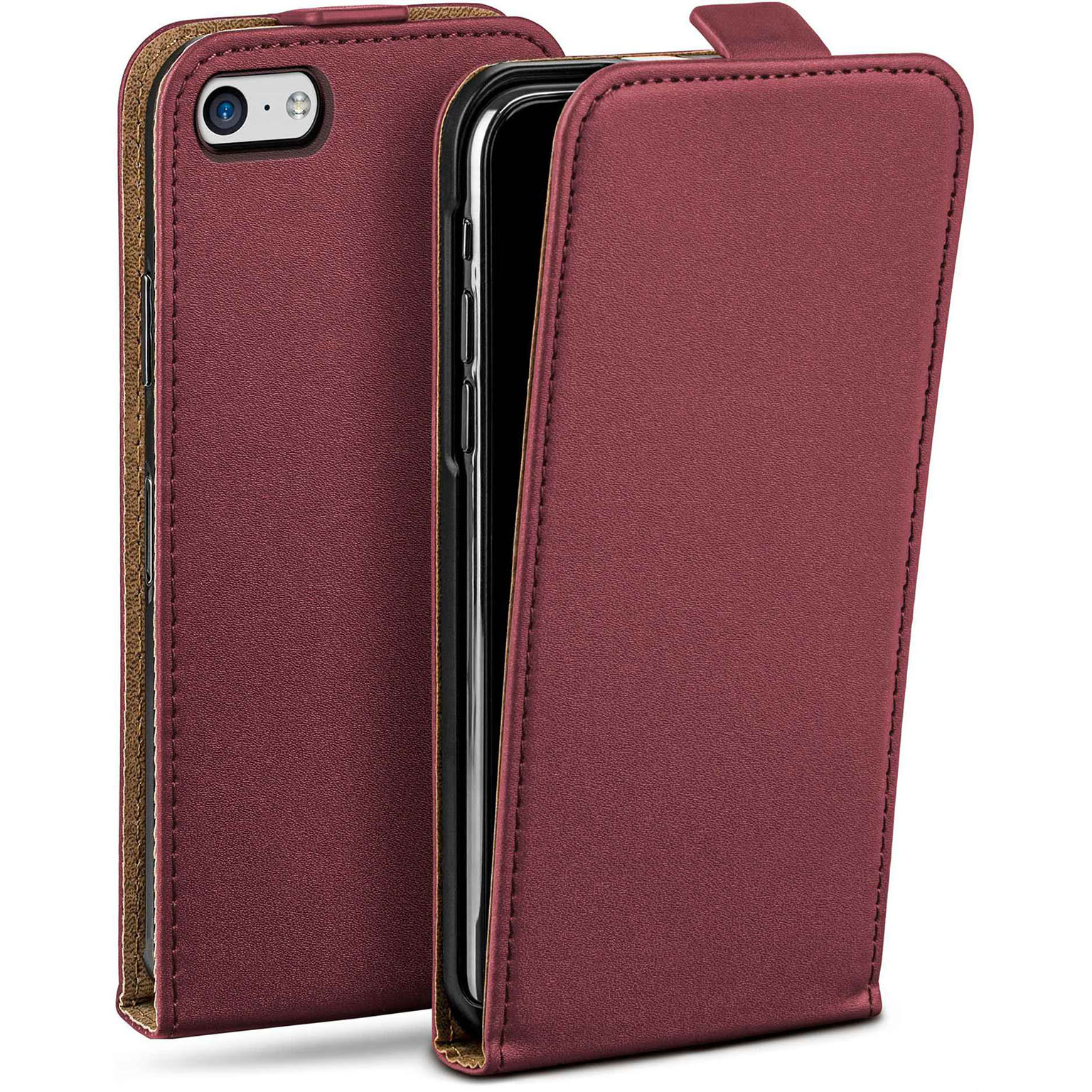 moex Flip Case iPhone 5c Klapphülle Leder Optik Hauptbild