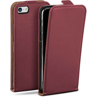 moex moex Flip Case iPhone 5c Klapphülle Leder Optik – Maroon-Red