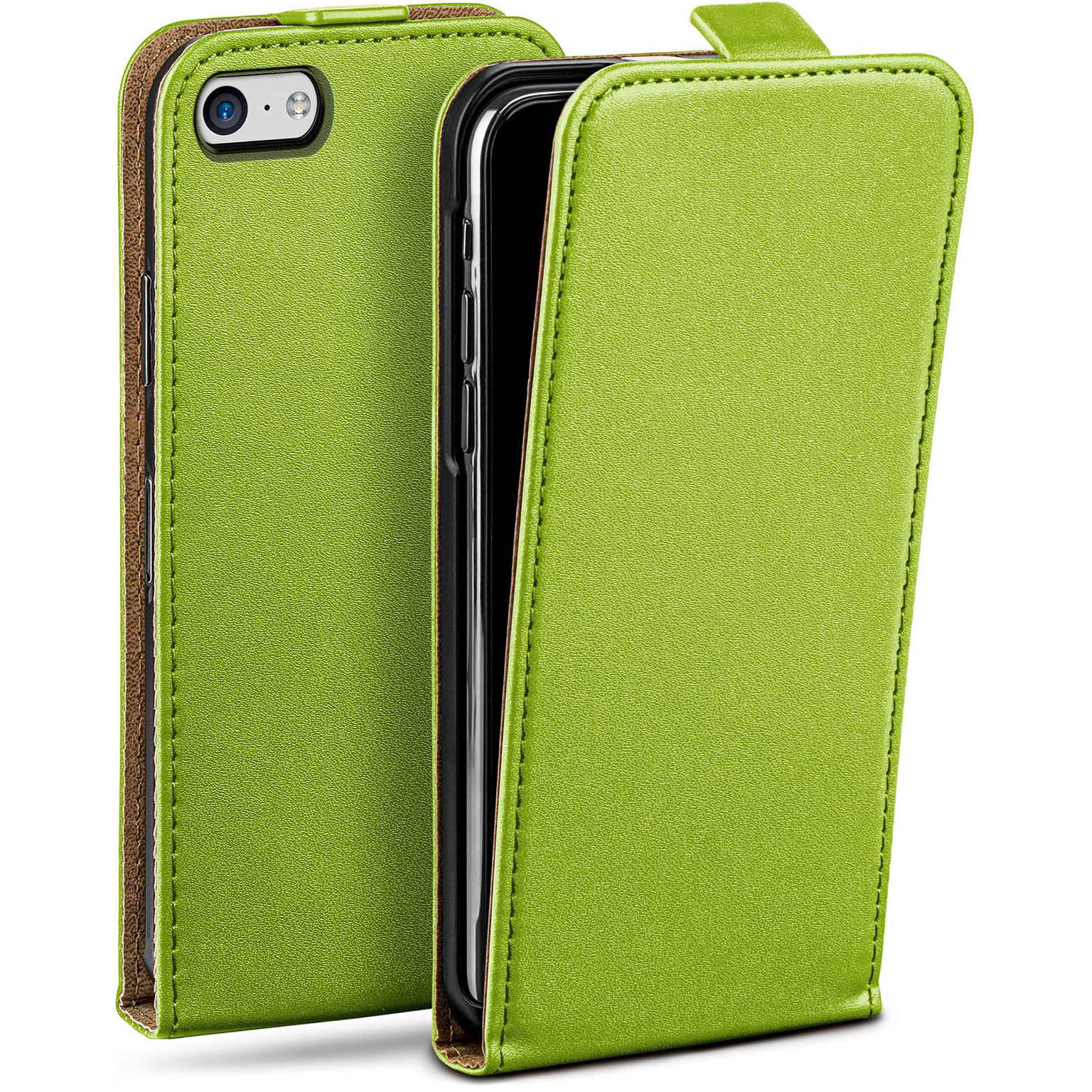 moex Flip Case iPhone 5c Klapphülle Leder Optik Hauptbild