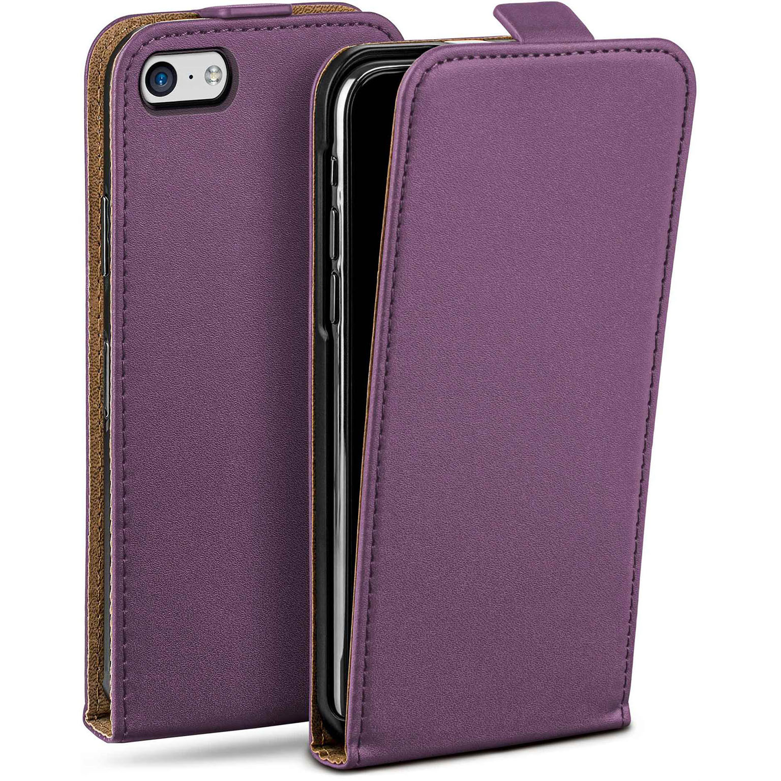 moex Flip Case iPhone 5c Klapphülle Leder Optik Hauptbild