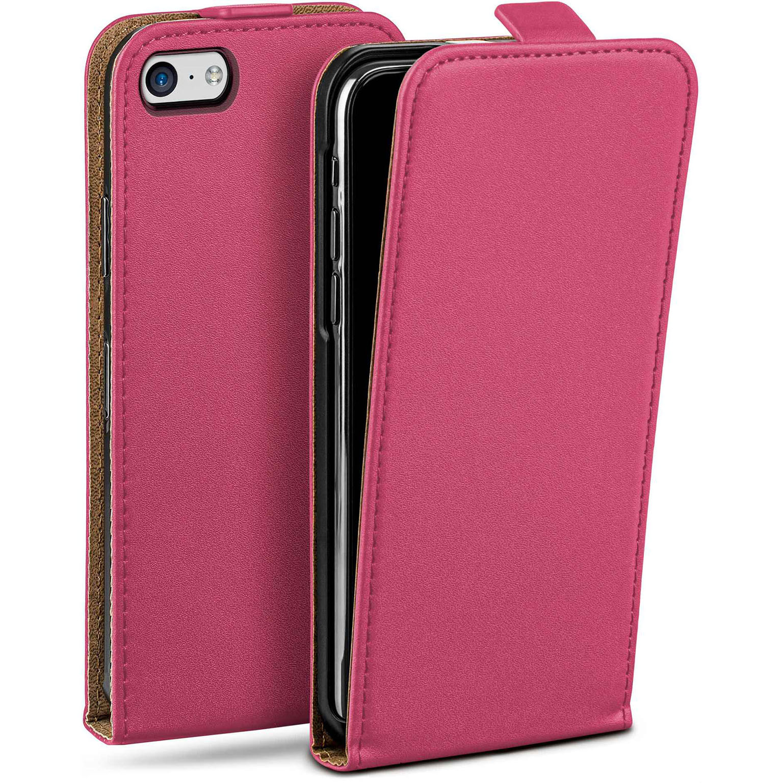 moex Flip Case iPhone 5c Klapphülle Leder Optik Hauptbild