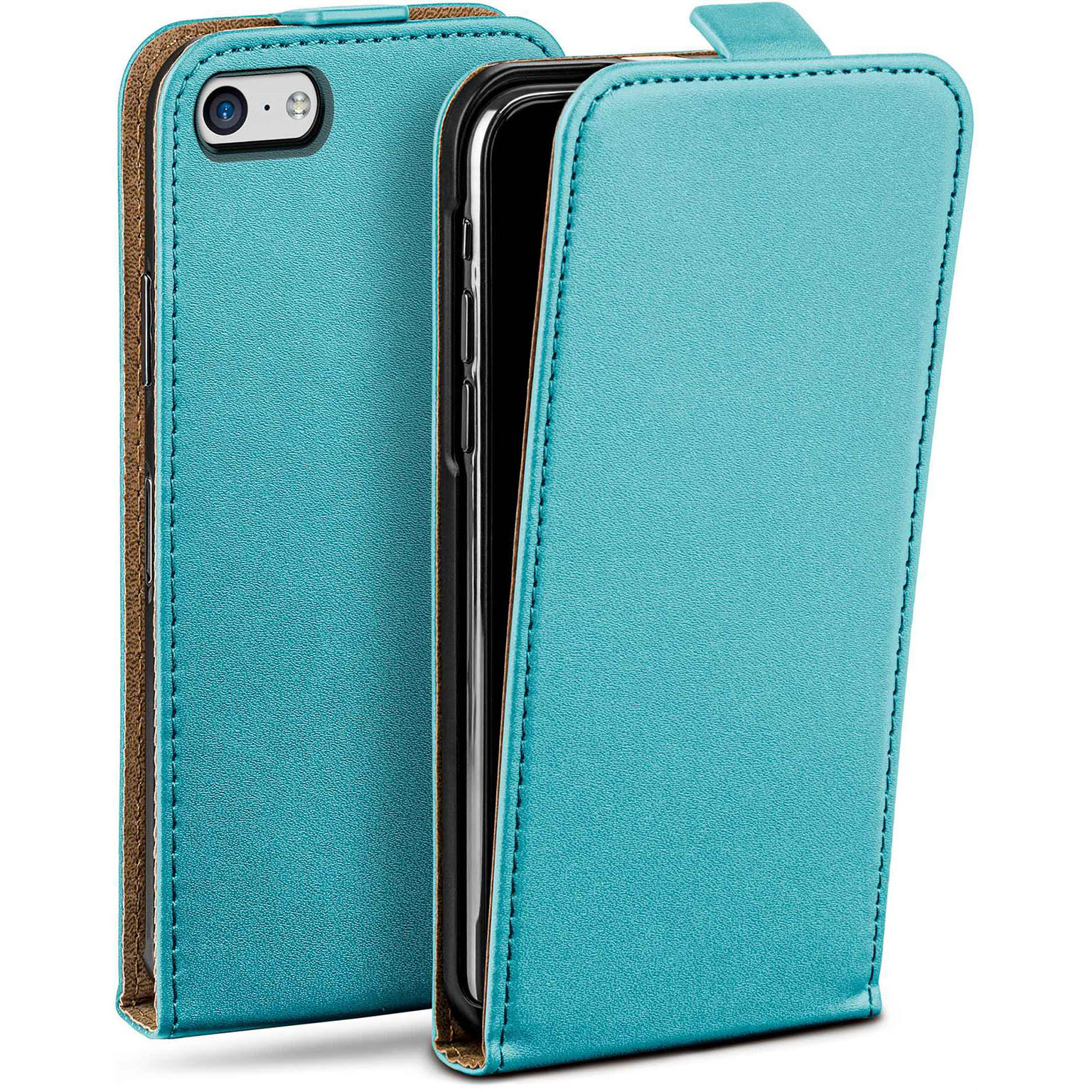 moex Flip Case iPhone 5c Klapphülle Leder Optik Hauptbild