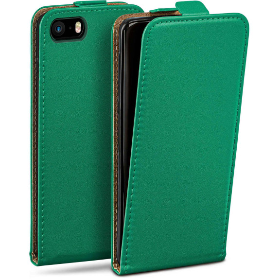 moex Flip Case iPhone 5s Klapphülle Leder Optik – Weiteres Produktbild 1