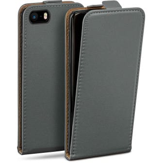 moex Flip Case iPhone 5s Klapphülle Leder Optik – Anthracite-Gray moex Flip Case iPhone 5s Klapphülle Leder Optik – Anthracite-Gray