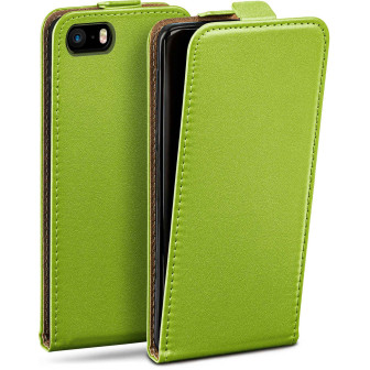 moex moex Flip Case iPhone 5s Klapphülle Leder Optik – Lime-Green