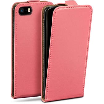 moex Flip Case iPhone 5s Klapphülle Leder Optik – Coral-Rose moex Flip Case iPhone 5s Klapphülle Leder Optik – Coral-Rose