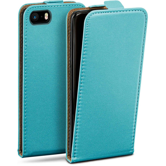 moex Flip Case iPhone 5s Klapphülle Leder Optik – Weiteres Produktbild 1