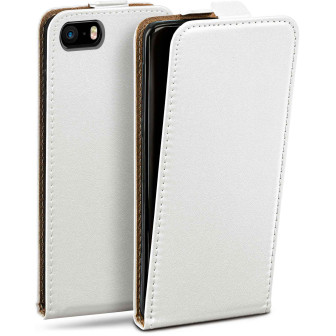 moex Flip Case iPhone 5s Klapphülle Leder Optik – Pearl-White moex Flip Case iPhone 5s Klapphülle Leder Optik – Pearl-White