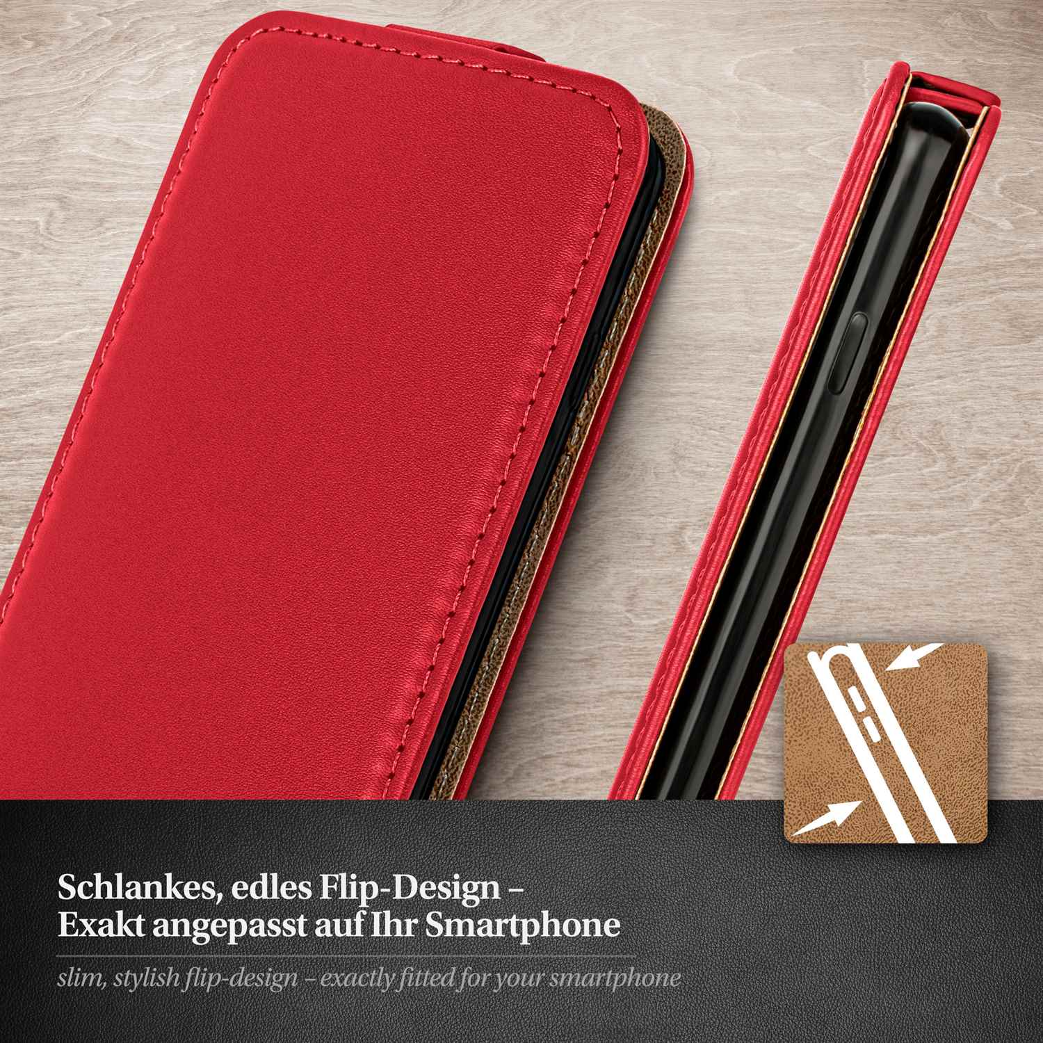 moex Flip Case iPhone 6 Klapphülle Leder Optik – Weiteres Produktbild 1