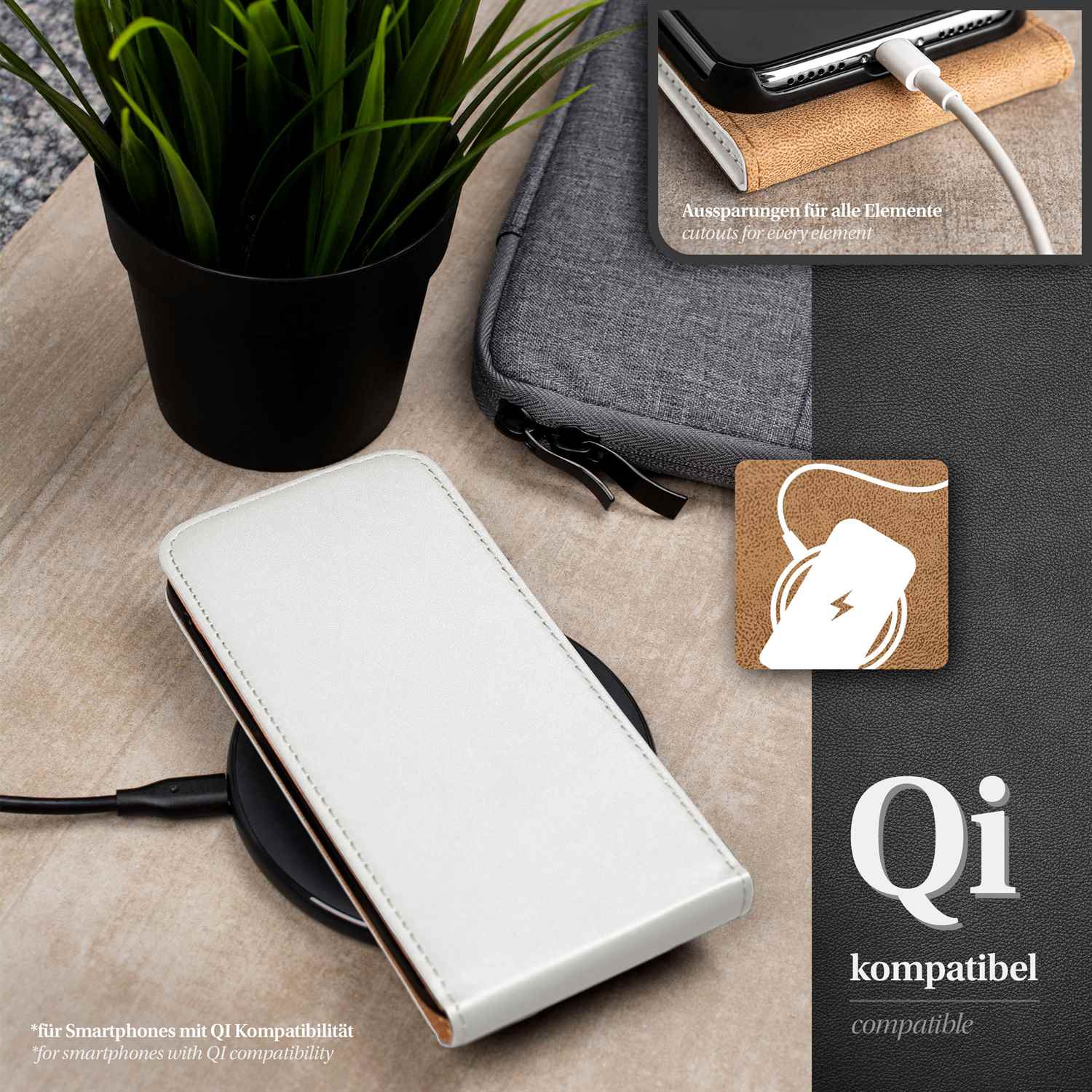 moex Flip Case iPhone 6s Plus Klapphülle Leder Optik – Weiteres Produktbild 6