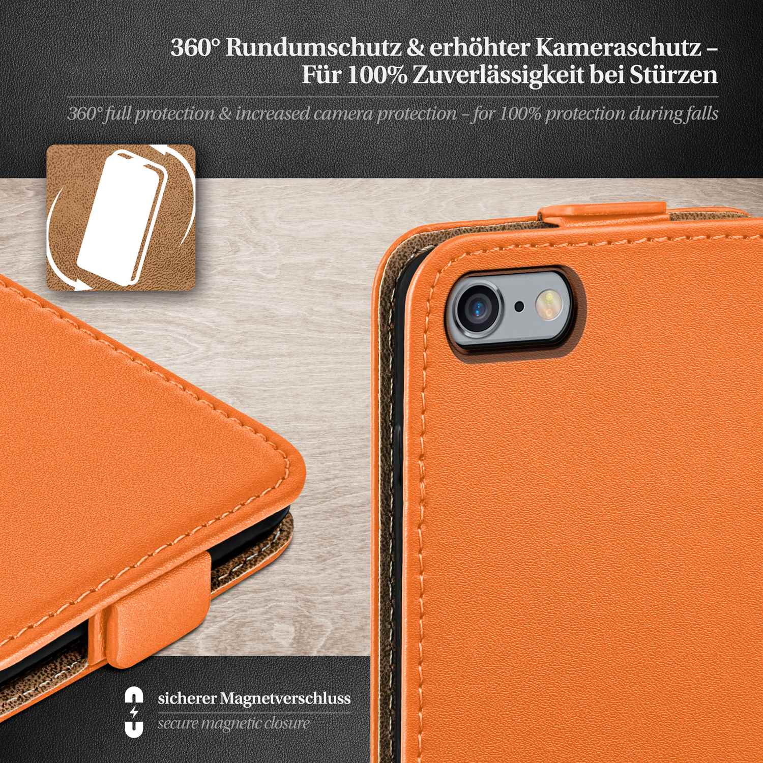 moex Flip Case iPhone 6s Klapphülle Leder Optik – Weiteres Produktbild 3 moex Flip Case iPhone 6s Klapphülle Leder Optik – Weiteres Produktbild 3