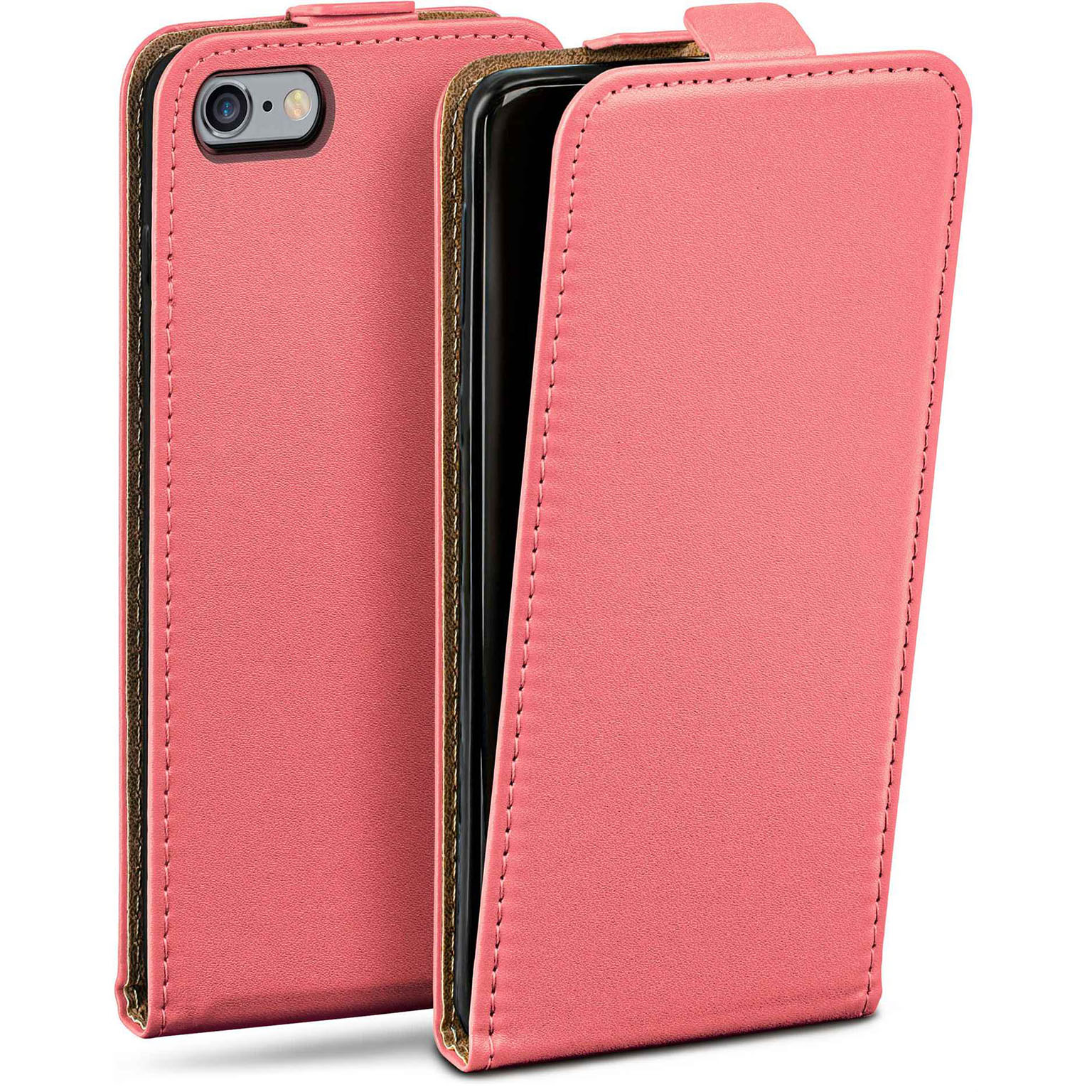 moex Flip Case iPhone 6s Klapphülle Leder Optik – Weiteres Produktbild 1