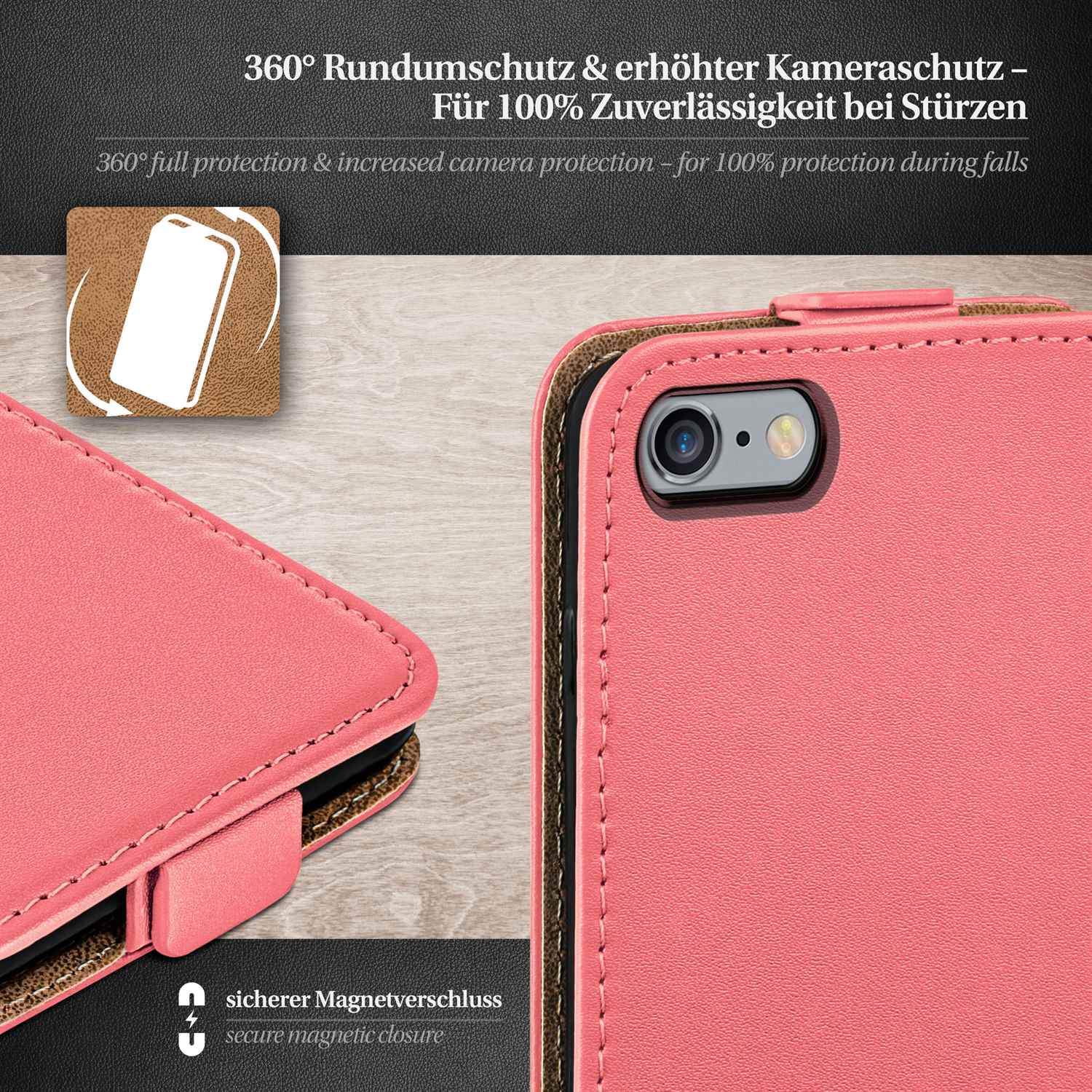 moex Flip Case iPhone 6s Klapphülle Leder Optik – Weiteres Produktbild 3 moex Flip Case iPhone 6s Klapphülle Leder Optik – Weiteres Produktbild 3
