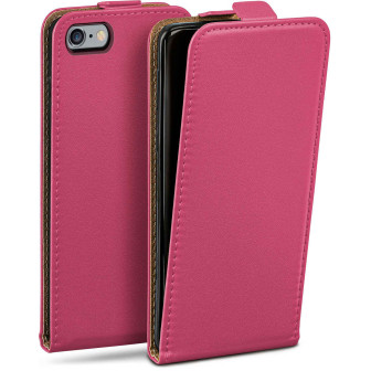 moex Flip Case iPhone 6s Klapphülle Leder Optik – Berry-Fuchsia