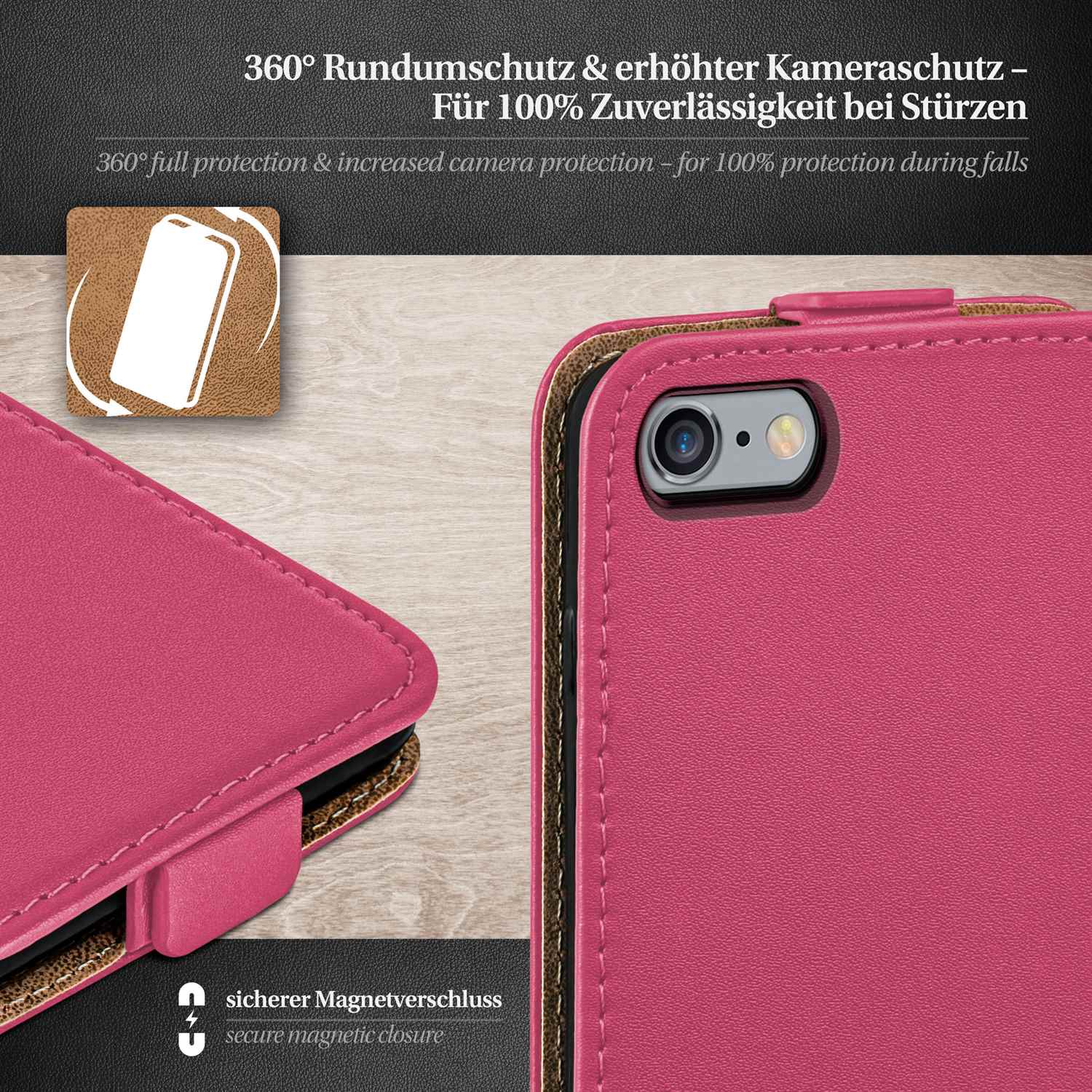 moex Flip Case iPhone 6s Klapphülle Leder Optik – Weiteres Produktbild 3 moex Flip Case iPhone 6s Klapphülle Leder Optik – Weiteres Produktbild 3
