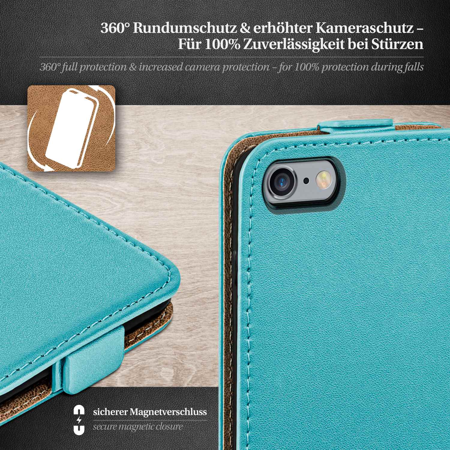 moex Flip Case iPhone 6s Klapphülle Leder Optik – Weiteres Produktbild 3 moex Flip Case iPhone 6s Klapphülle Leder Optik – Weiteres Produktbild 3