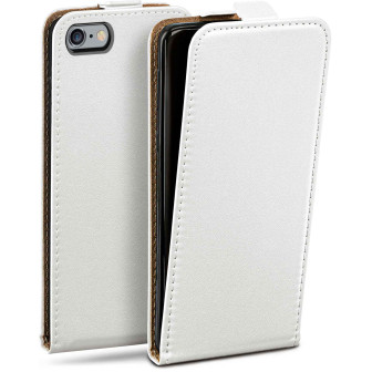 moex moex Flip Case iPhone 6s Klapphülle Leder Optik – Pearl-White