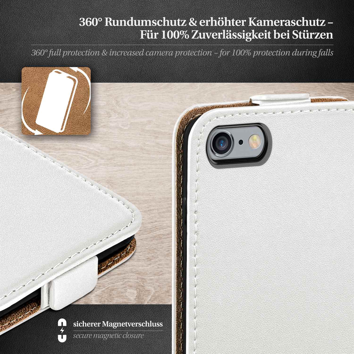 moex Flip Case iPhone 6s Klapphülle Leder Optik – Weiteres Produktbild 3 moex Flip Case iPhone 6s Klapphülle Leder Optik – Weiteres Produktbild 3
