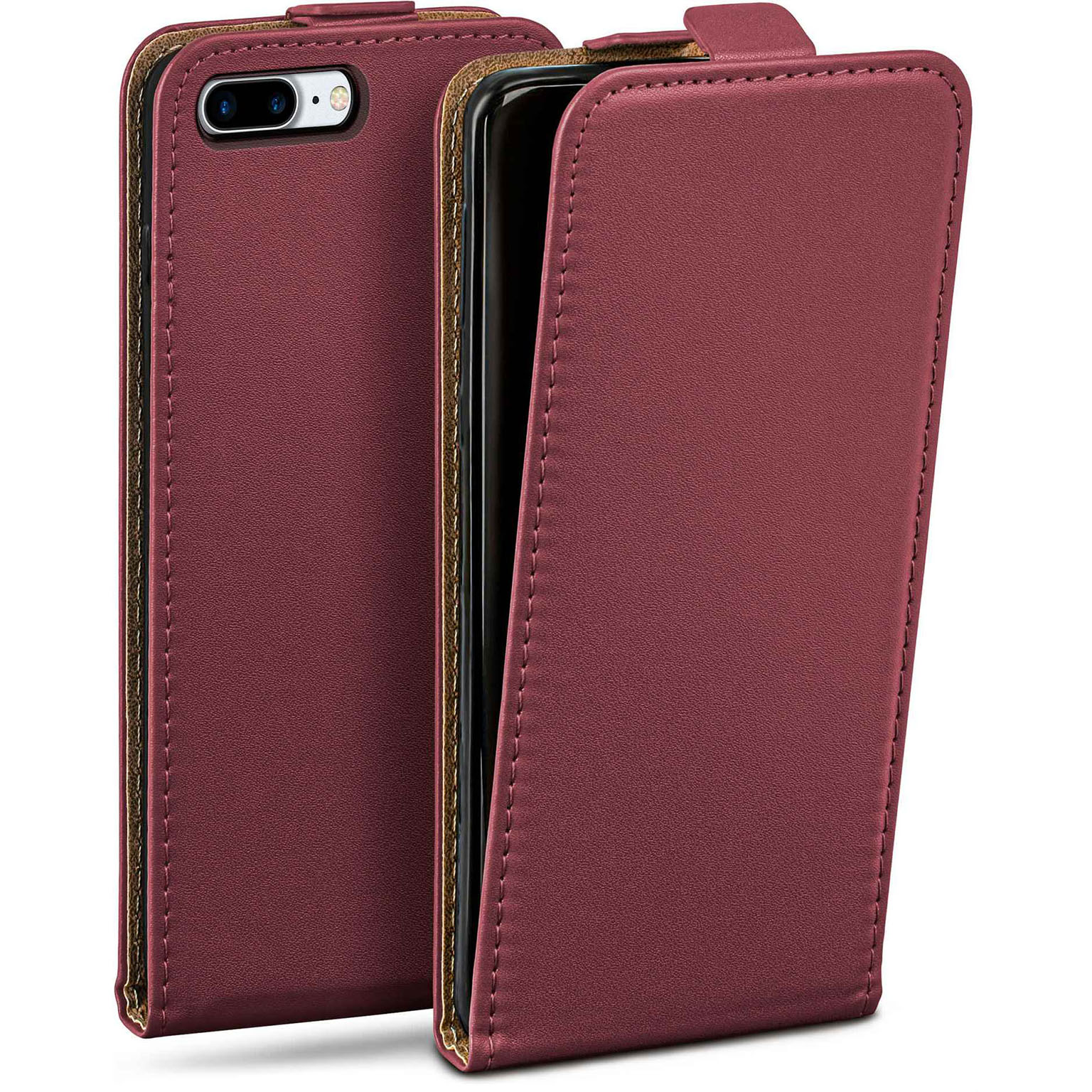 moex Flip Case iPhone 7 Plus Klapphülle Leder Optik – Weiteres Produktbild 1 moex Flip Case iPhone 7 Plus Klapphülle Leder Optik – Weiteres Produktbild 1