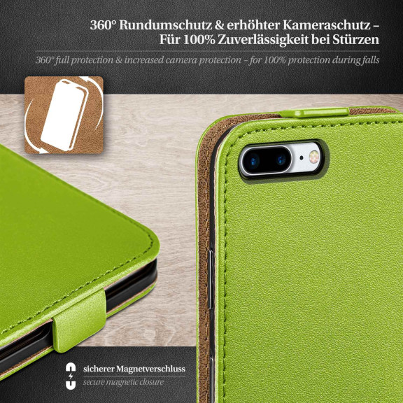 moex Flip Case iPhone 8 Plus Klapphülle Leder Optik – Weiteres Produktbild 3