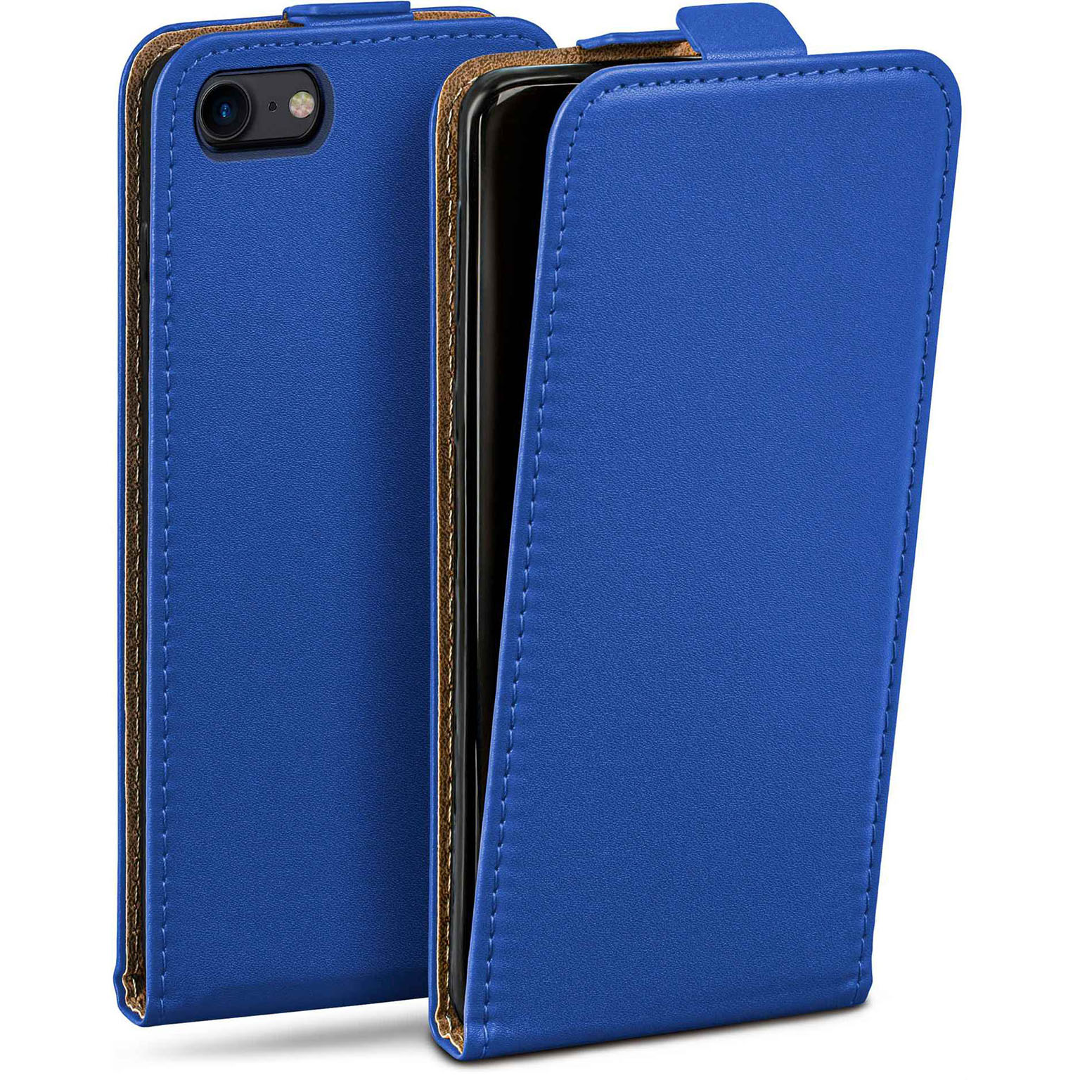 moex Flip Case iPhone 8 Klapphülle Leder Optik – Weiteres Produktbild 1