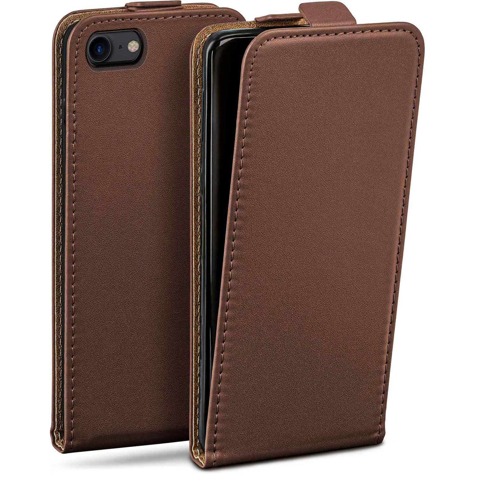 moex Flip Case iPhone 8 Klapphülle Leder Optik – Weiteres Produktbild 1