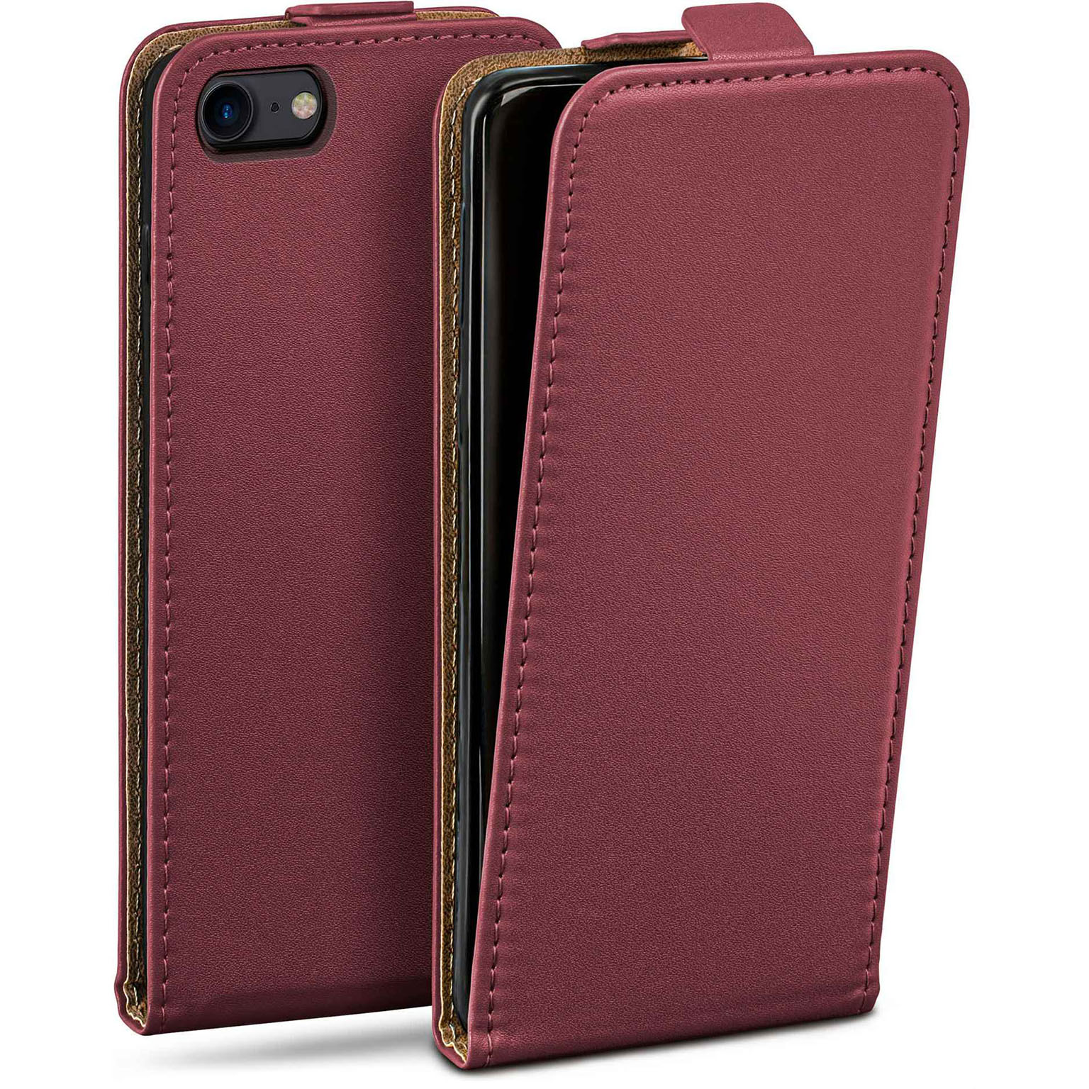 moex Flip Case iPhone 8 Klapphülle Leder Optik – Weiteres Produktbild 1