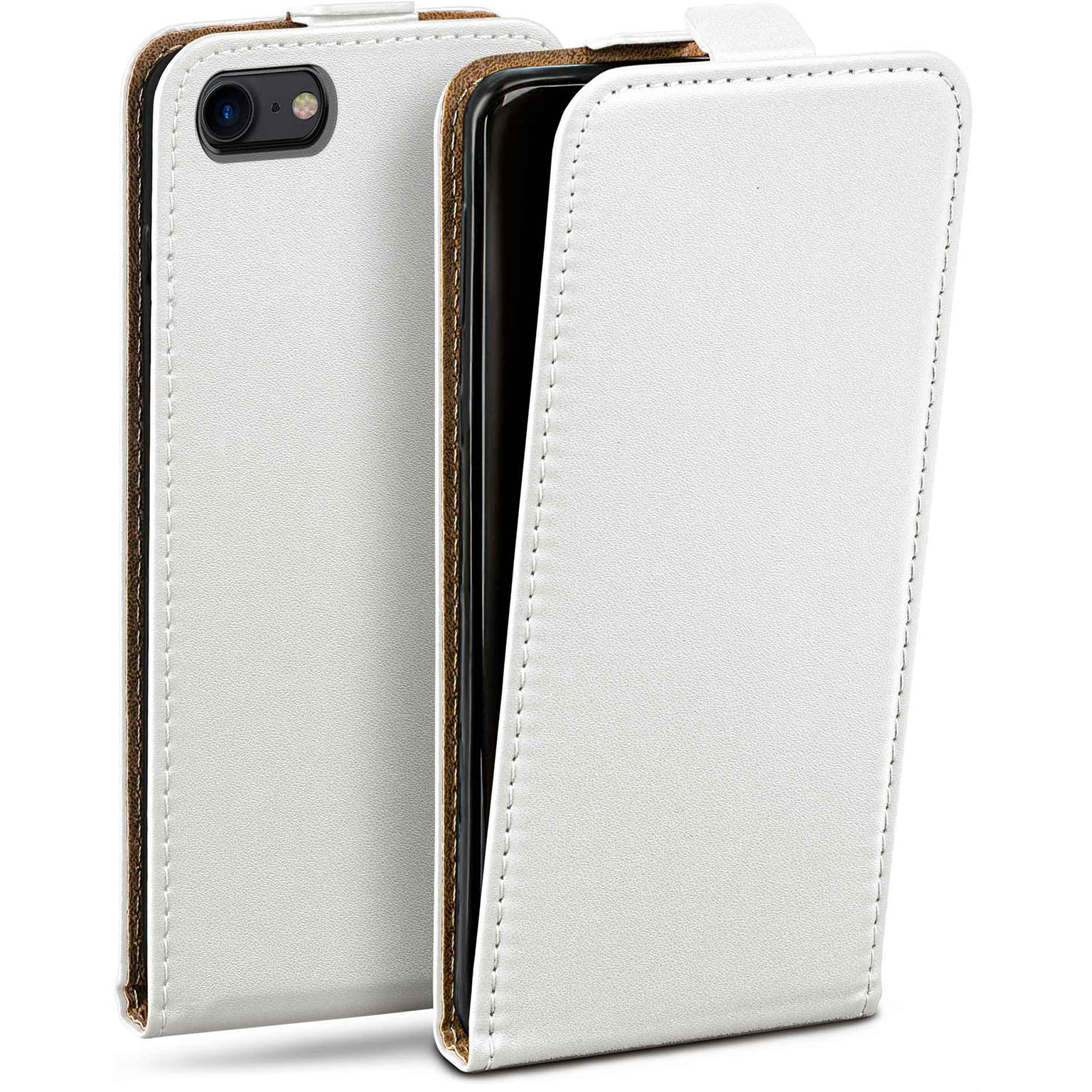 moex Flip Case iPhone 8 Klapphülle Leder Optik – Weiteres Produktbild 1