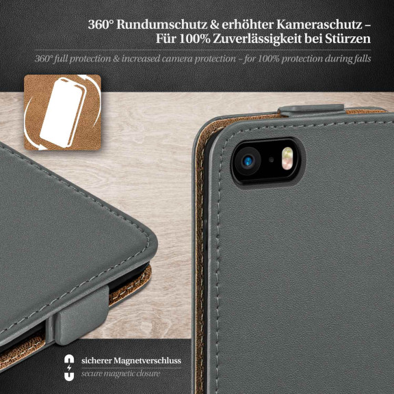 moex Flip Case iPhone SE (2016) Klapphülle Leder Optik – Weiteres Produktbild 3 moex Flip Case iPhone SE (2016) Klapphülle Leder Optik – Weiteres Produktbild 3