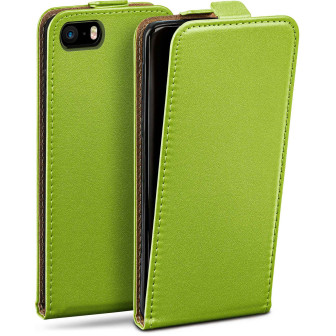 moex moex Flip Case iPhone SE (2016) Klapphülle Leder Optik – Lime-Green