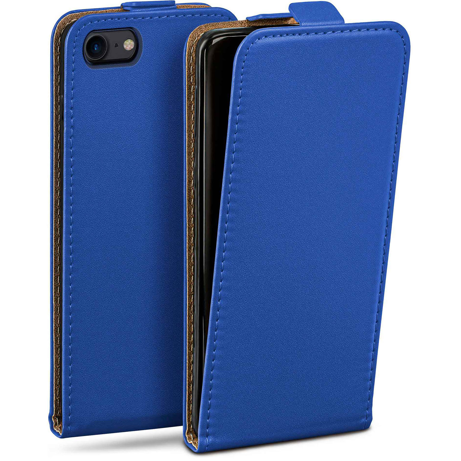 moex Flip Case iPhone SE (2020) Klapphülle Leder Optik – Weiteres Produktbild 1