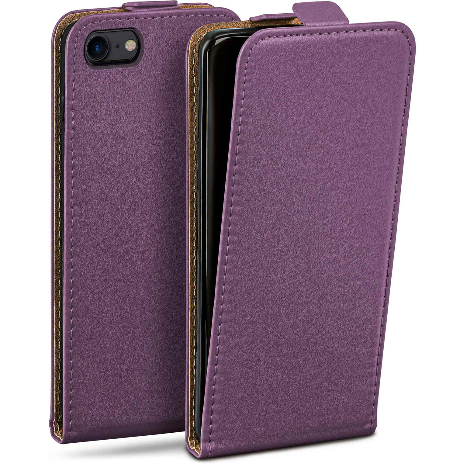 moex Flip Case iPhone SE (2020) Klapphülle Leder Optik – Weiteres Produktbild 1