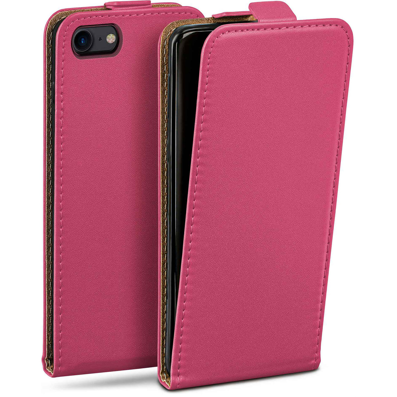 moex Flip Case iPhone SE (2020) Klapphülle Leder Optik – Weiteres Produktbild 1