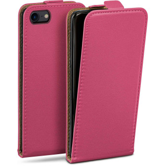 moex moex Flip Case iPhone SE (2022) Klapphülle Leder Optik – Berry-Fuchsia