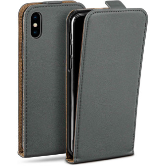 moex Flip Case iPhone X Klapphülle Leder Optik – Anthracite-Gray moex Flip Case iPhone X Klapphülle Leder Optik – Anthracite-Gray