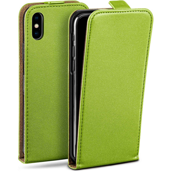 moex Flip Case iPhone X Klapphülle Leder Optik – Weiteres Produktbild 1