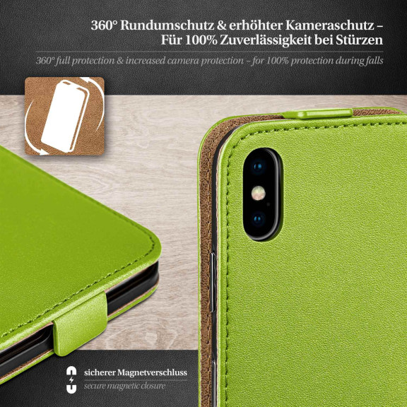 moex Flip Case iPhone X Klapphülle Leder Optik – Weiteres Produktbild 3