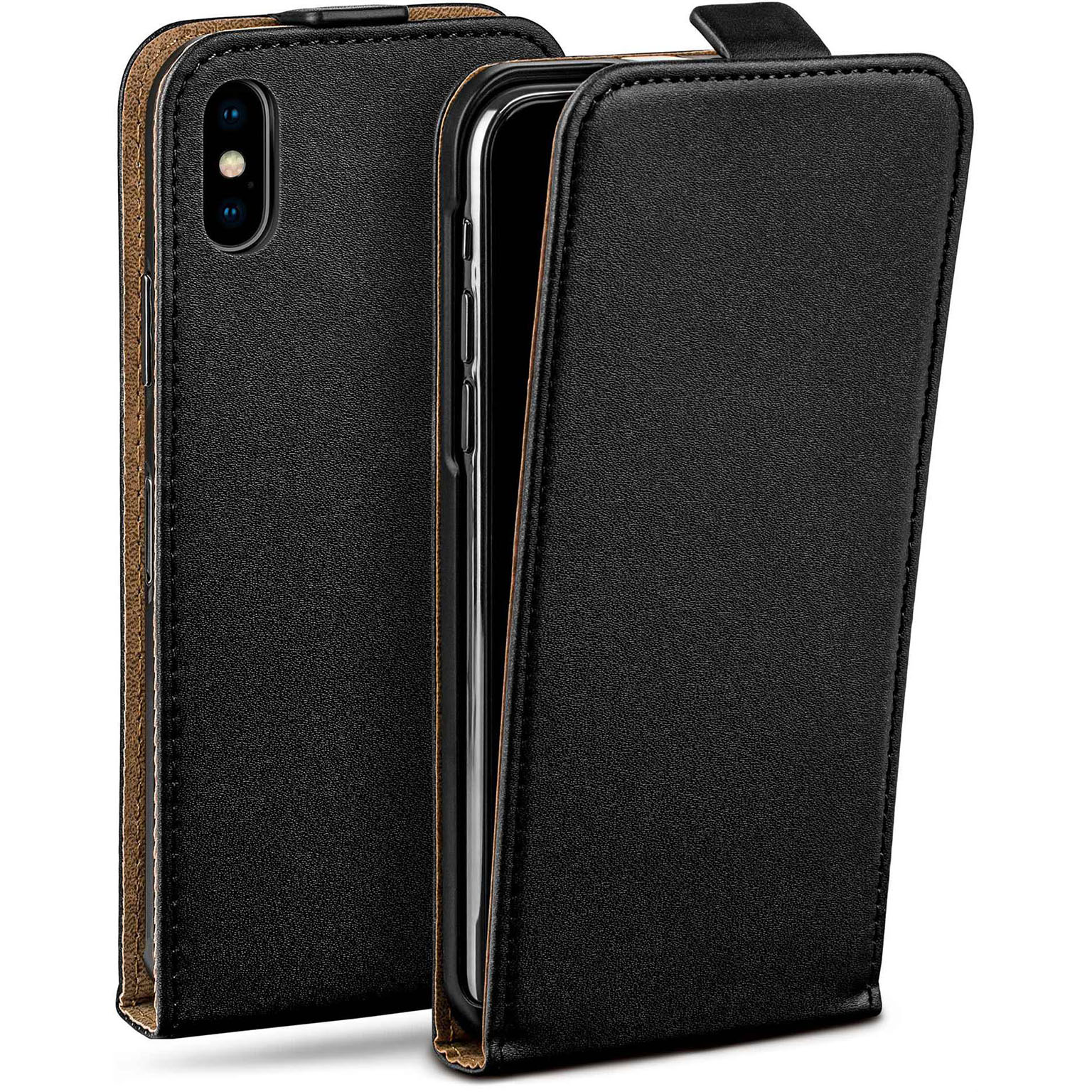 moex Flip Case iPhone X Klapphülle Leder Optik – Weiteres Produktbild 1 moex Flip Case iPhone X Klapphülle Leder Optik – Weiteres Produktbild 1