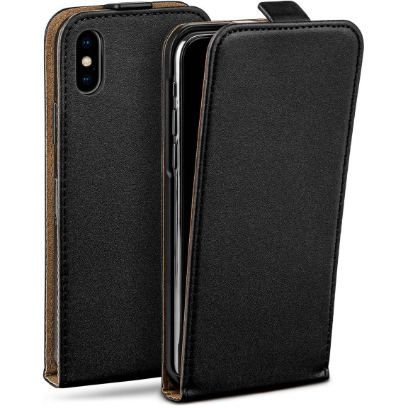 moex Flip Case iPhone X Klapphülle Leder Optik – Weiteres Produktbild 1