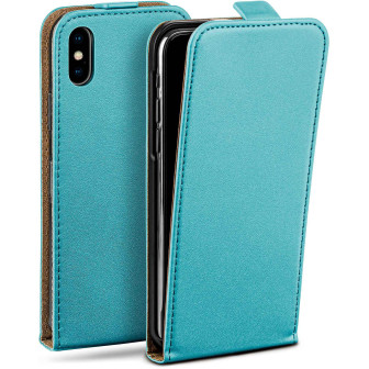 moex Flip Case iPhone X Klapphülle Leder Optik – Aqua-Cyan moex Flip Case iPhone X Klapphülle Leder Optik – Aqua-Cyan
