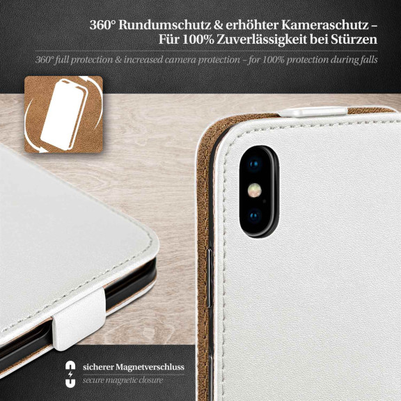 moex Flip Case iPhone X Klapphülle Leder Optik – Weiteres Produktbild 3