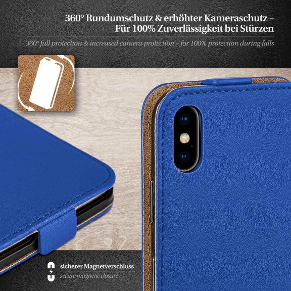 moex Flip Case iPhone XS Klapphülle Leder Optik – Weiteres Produktbild 3 moex Flip Case iPhone XS Klapphülle Leder Optik – Weiteres Produktbild 3
