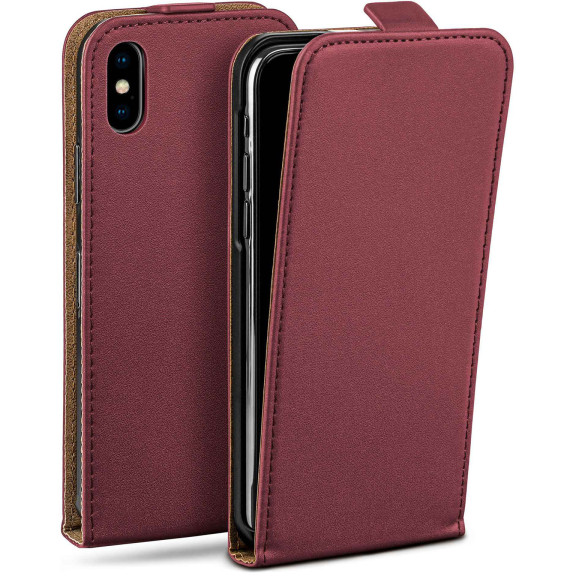 moex Flip Case iPhone XS Klapphülle Leder Optik – Weiteres Produktbild 1