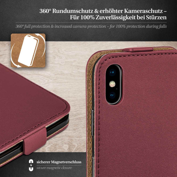 moex Flip Case iPhone XS Klapphülle Leder Optik – Weiteres Produktbild 3 moex Flip Case iPhone XS Klapphülle Leder Optik – Weiteres Produktbild 3