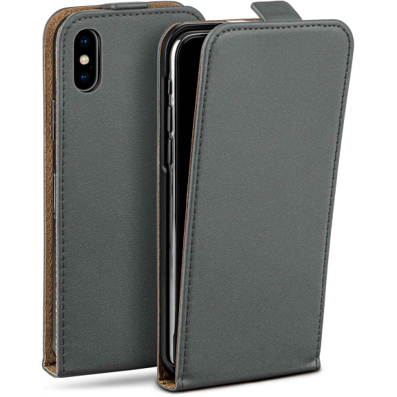 moex Flip Case iPhone XS Klapphülle Leder Optik – Weiteres Produktbild 1