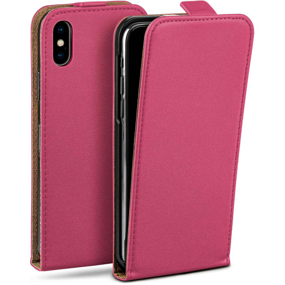 moex Flip Case iPhone XS Klapphülle Leder Optik – Weiteres Produktbild 1