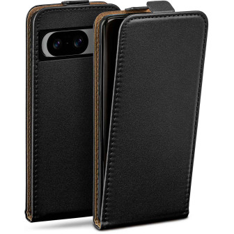 moex Flip Case Google Pixel 8 Klapphülle Leder Optik – Deep-Black